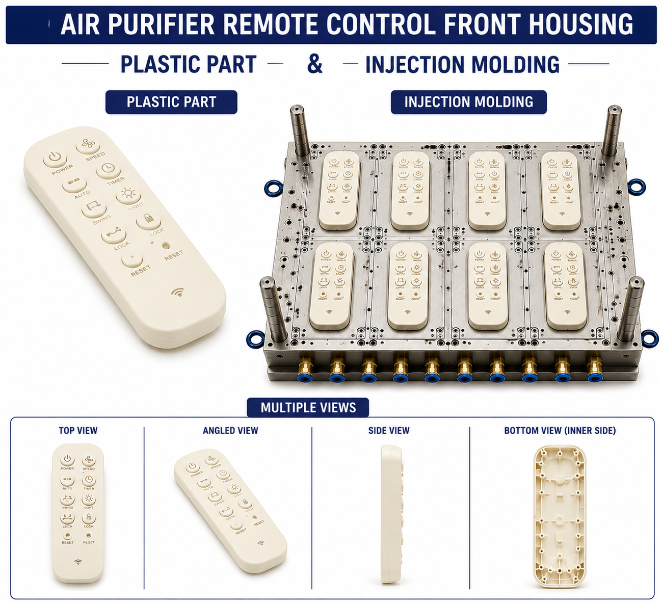 Air Purifier Plastic Remote Control Front Housing Mould and Moulding Service